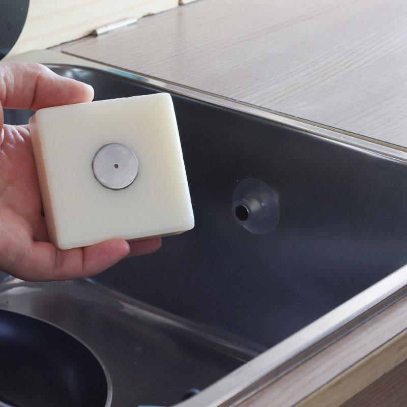 Lamazuna Magnetic Soap Holder being used in a kitchen sink