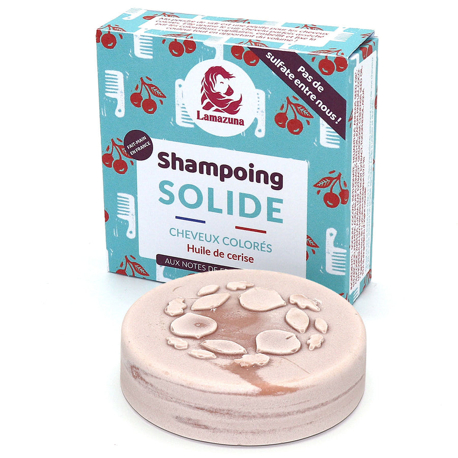 Lamazuna Solid Shampoo for Colour Treated Hair with Cherry Oil