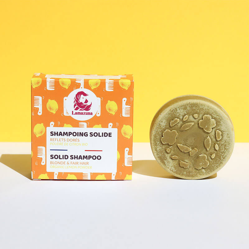 Lamazuna Solid Shampoo for Blonde and Fair Hair with Lemon Powder