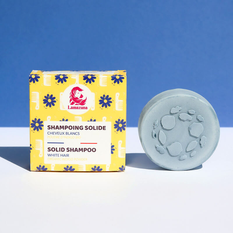 Lamazuna Solid Shampoo for White & Bleached Hair with Indigo Powder