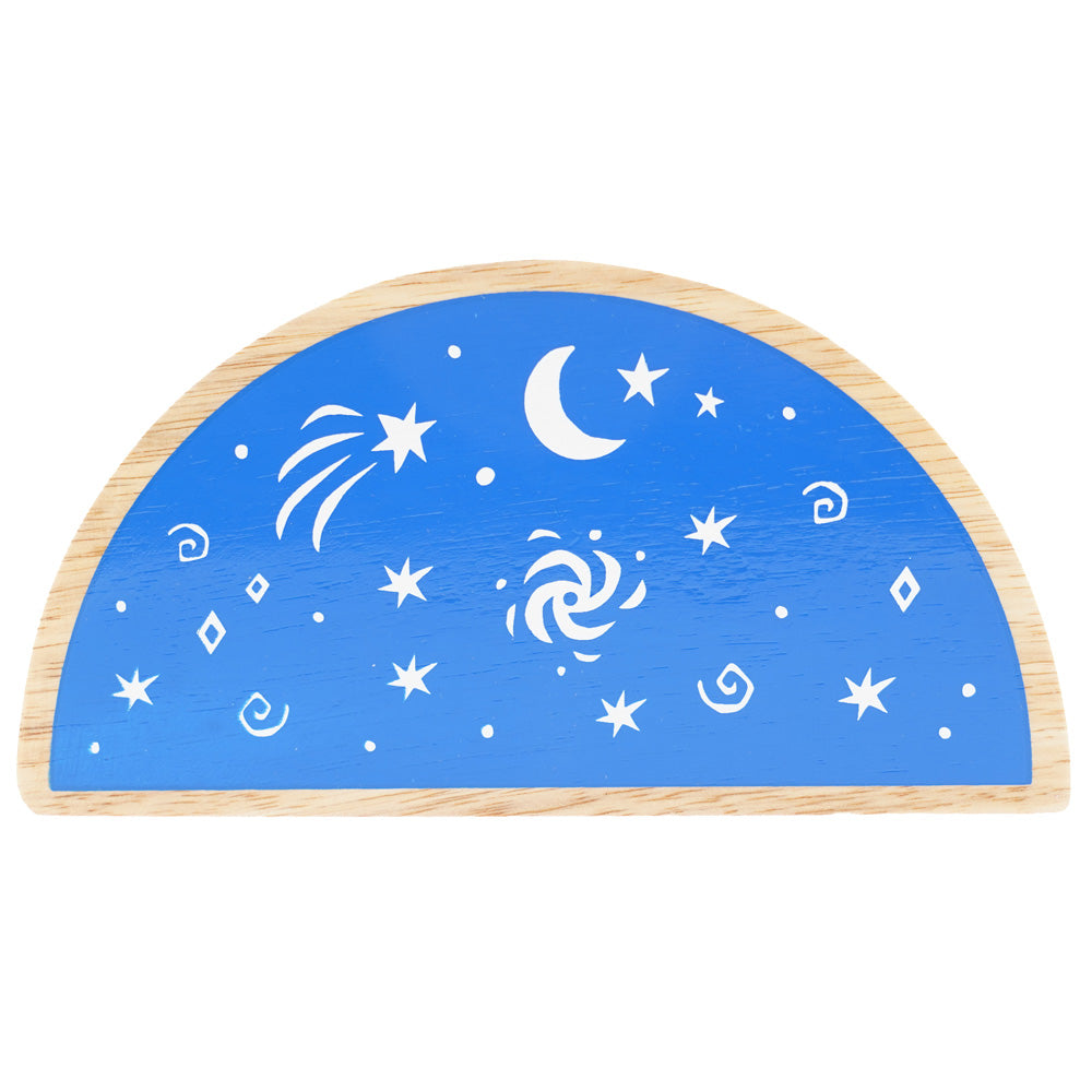 Lanka kade babipur dan y ser under the stars semi circle wooden block toy on a white background