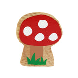 Lanka Kade Babipur plastic-free wooden toadstool toy on a white background