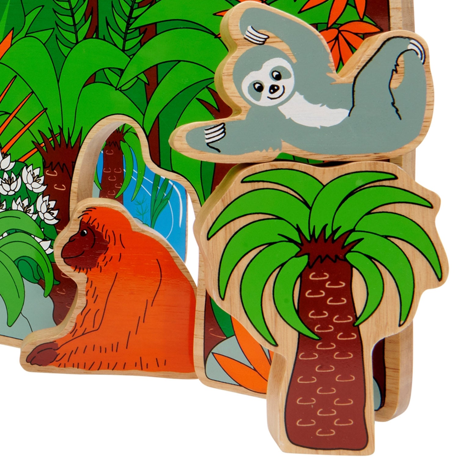 Lanka Kade Green Tropical Tree combined with other Lanka Kade animal toys.