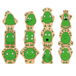 Lanka Kade handmade plastic-free feelings folk figures stacked in towers on a white background