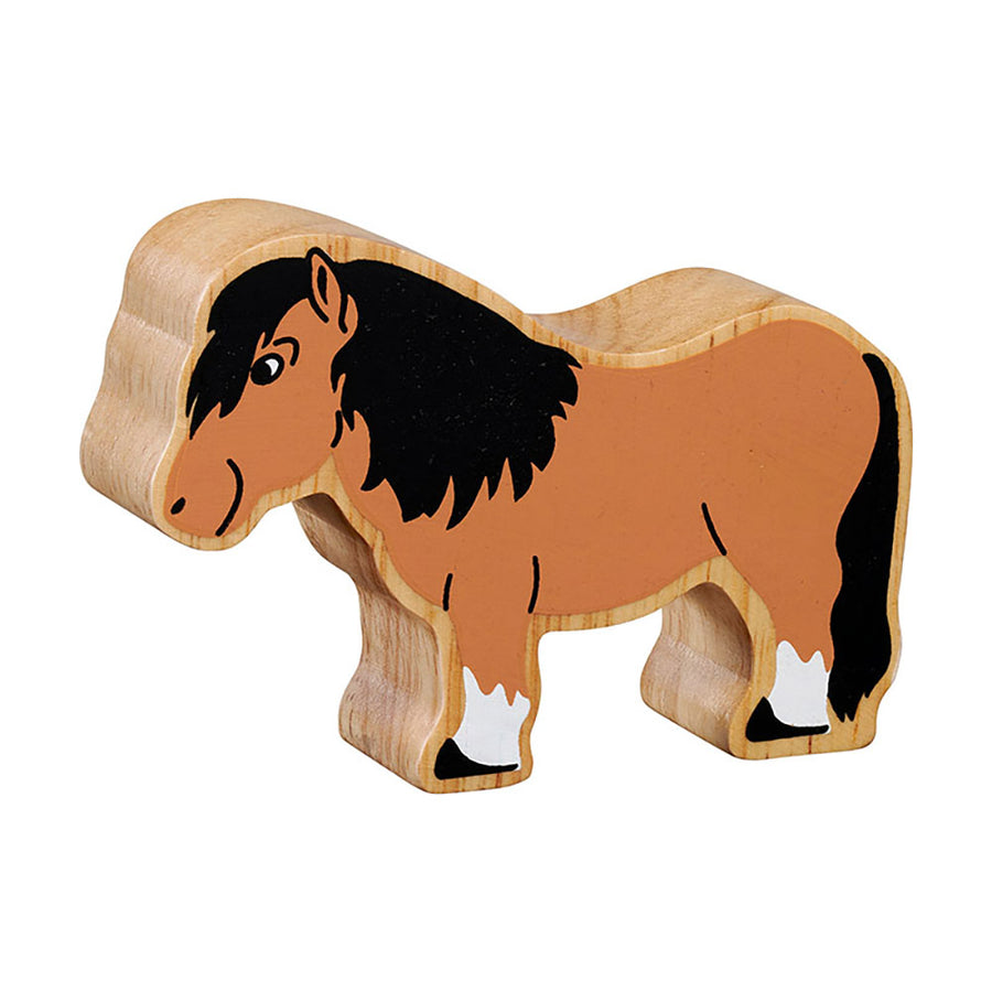 Lanka Kade handmade wooden shetland pony figure on a white background