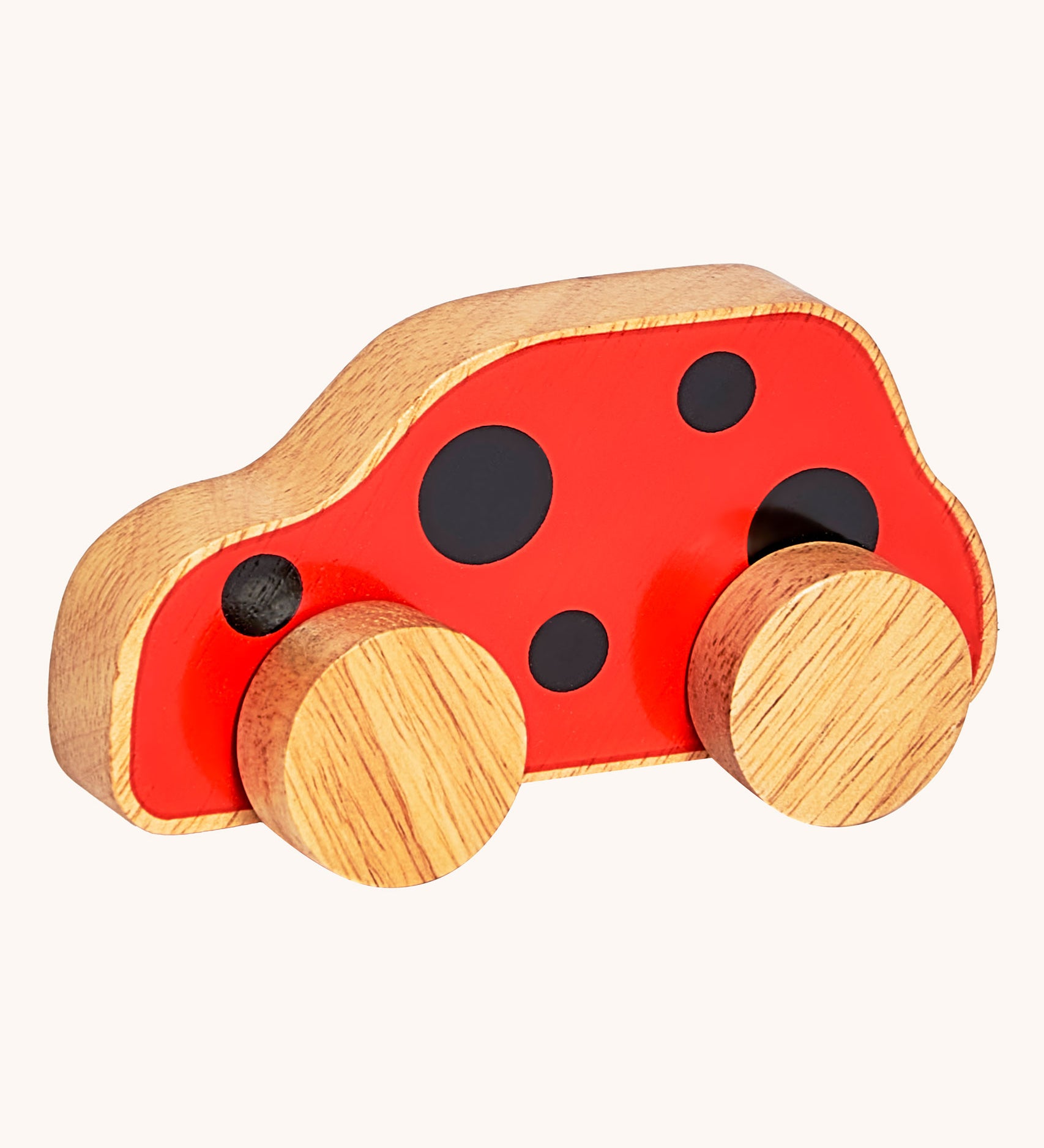 Lanka Kade Ladybird Print Push Along Wooden Toy