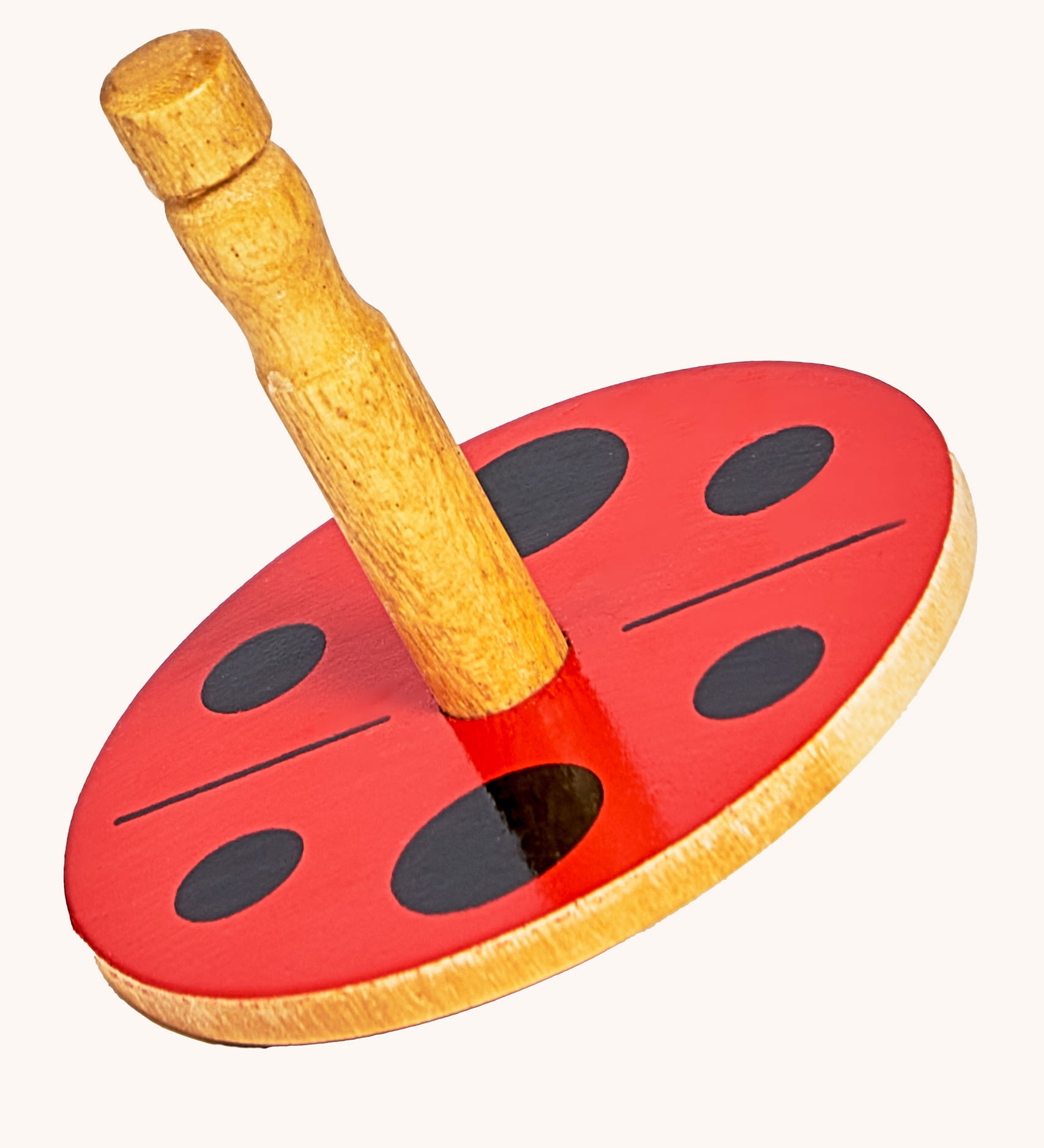 Lanka Kade Mini Beasts Ladybird Print Wooden Spinning Top