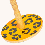 Lanka Kade Leopard Print Wooden Spinning Top Toy