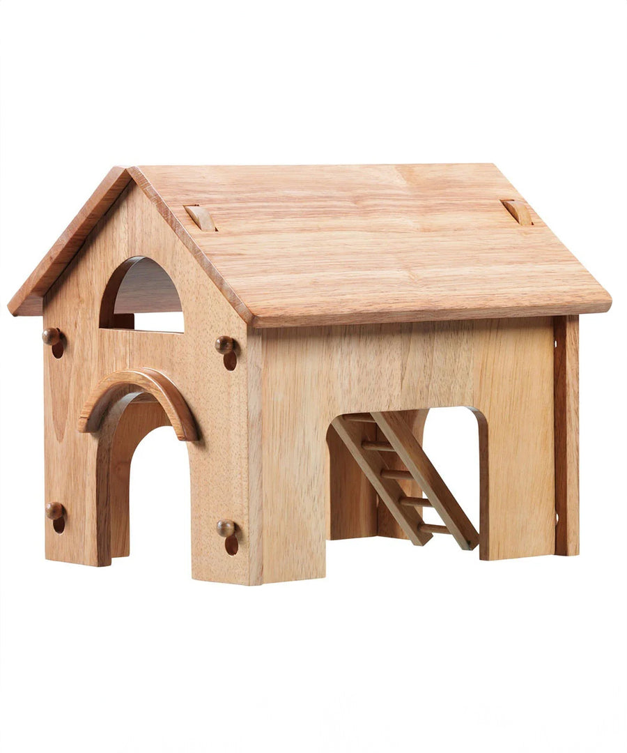 Lanka Kade Deluxe Natural Barn Toy pictured on a plain background. 