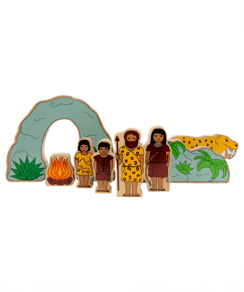 Lanka Kade Prehistoric wooden toy  figure Playset pictured on a plain background.