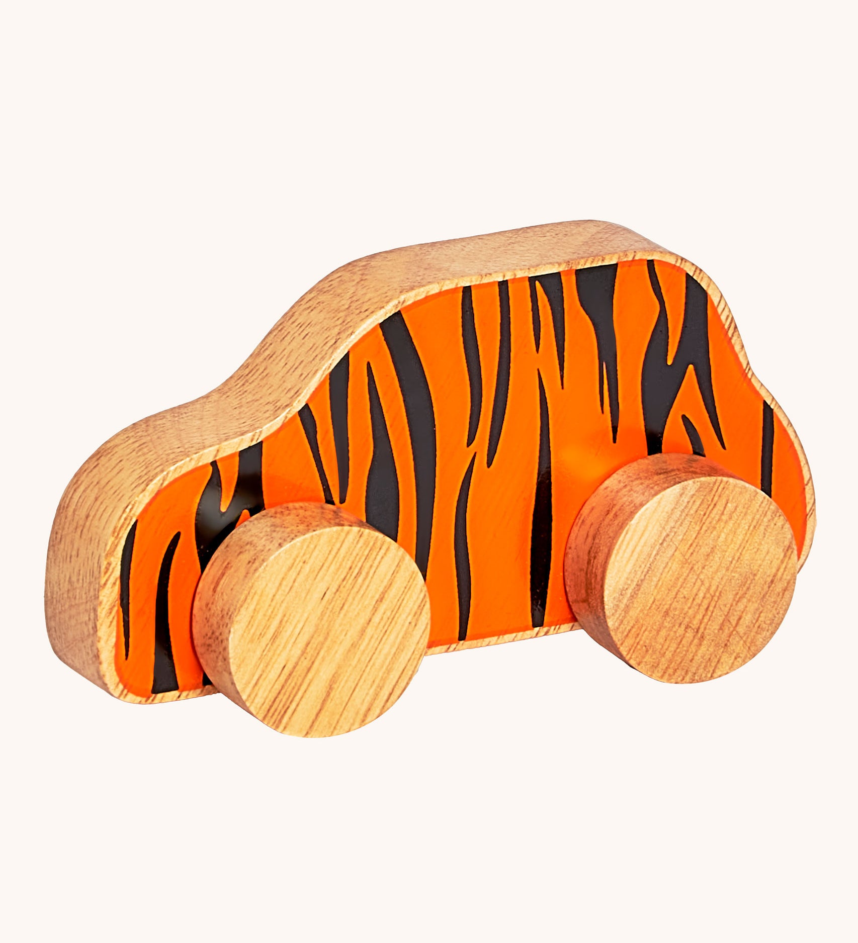 Lanka Kade Tiger Print Push Along wooden car shaped toy