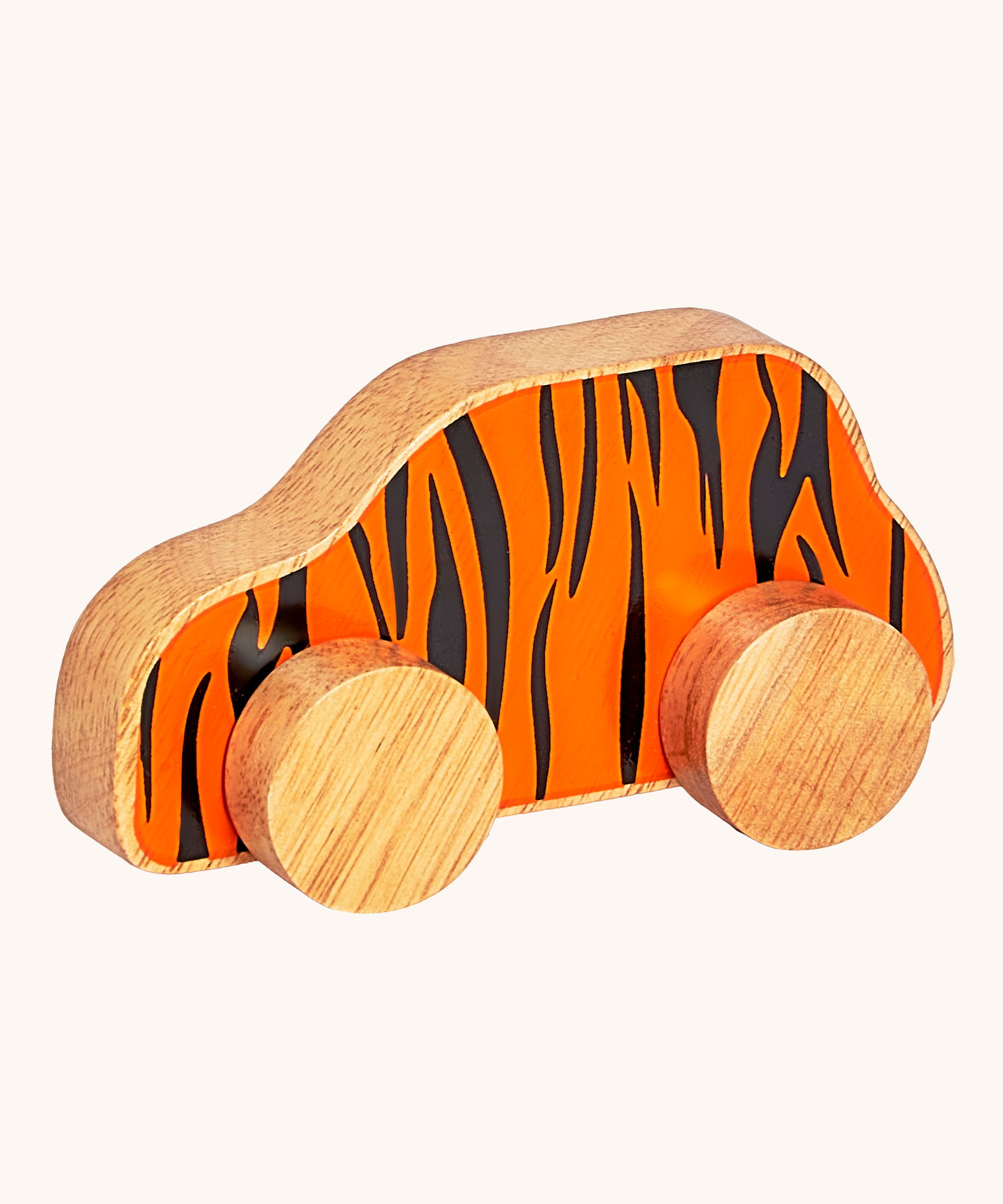 Lanka Kade Tiger Print Push Along wooden car shaped toy