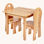 Lanka Kade Natural Wooden Children's Table and 2 Chairs made from Rubberwood.