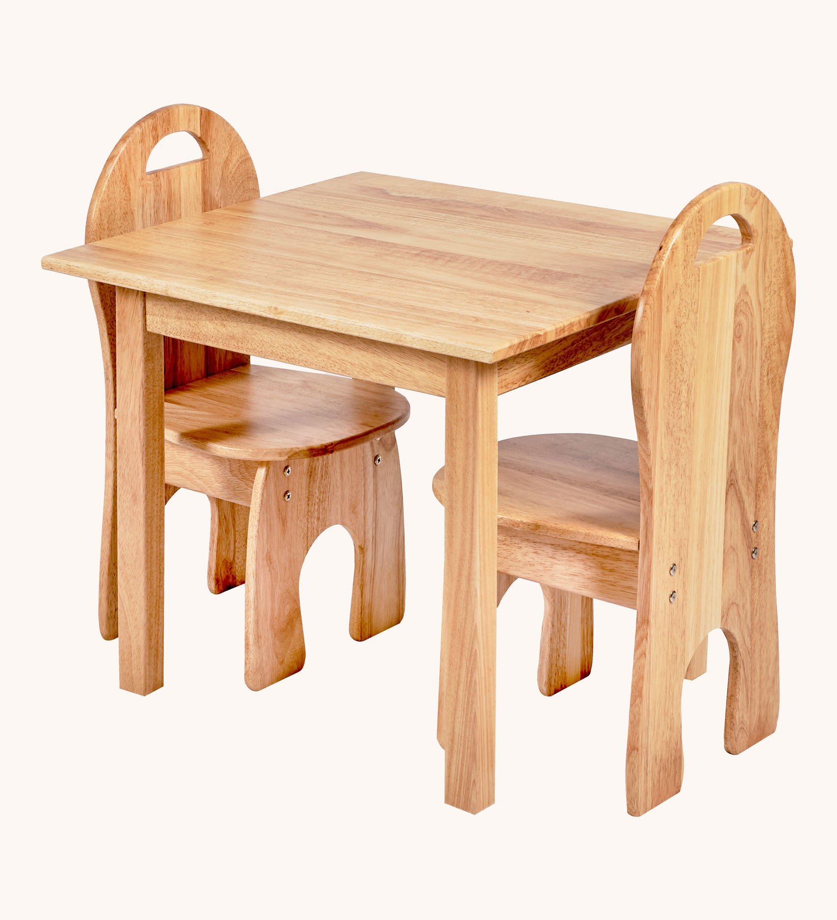 Lanka Kade Natural Wooden Children's Table and 2 Chairs made from Rubberwood.