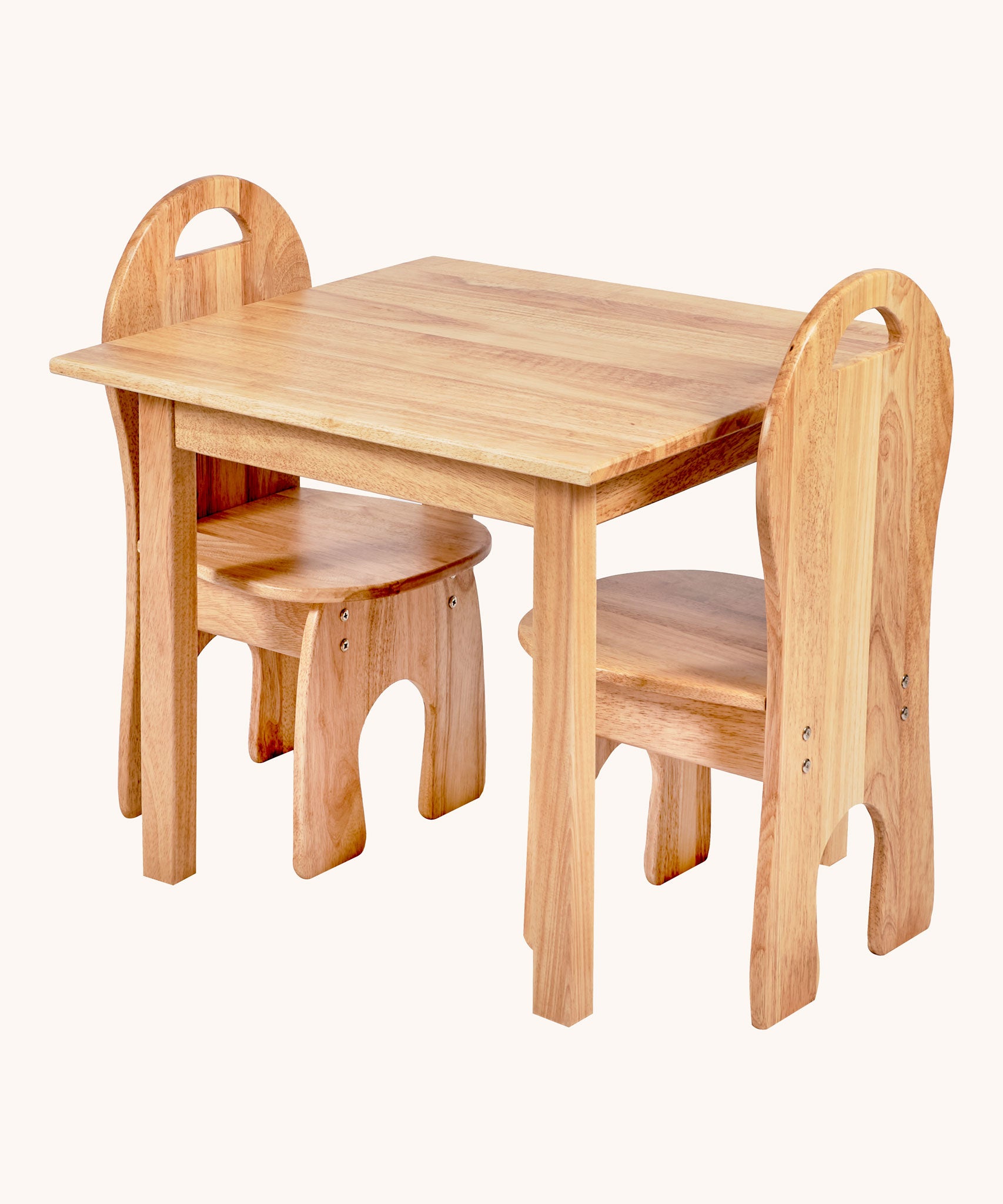 Lanka Kade Natural Wooden Children's Table and 2 Chairs made from Rubberwood.