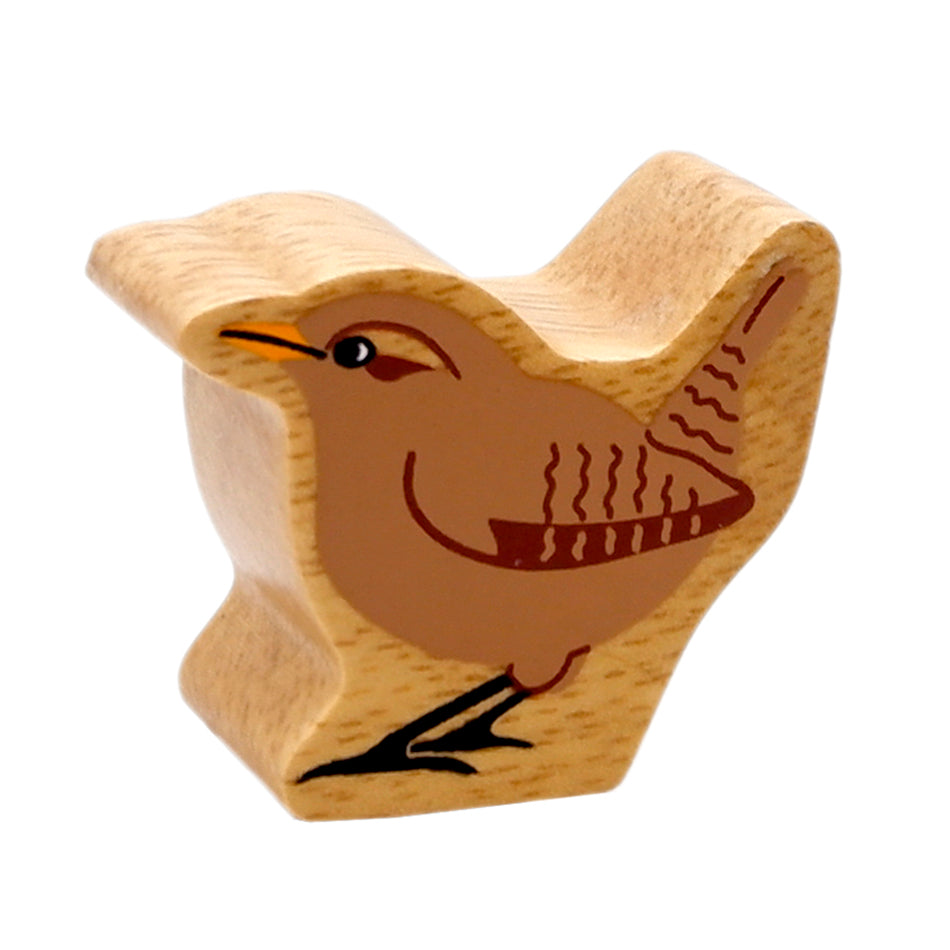 Lanka Kade brown wooden Wren toy figure