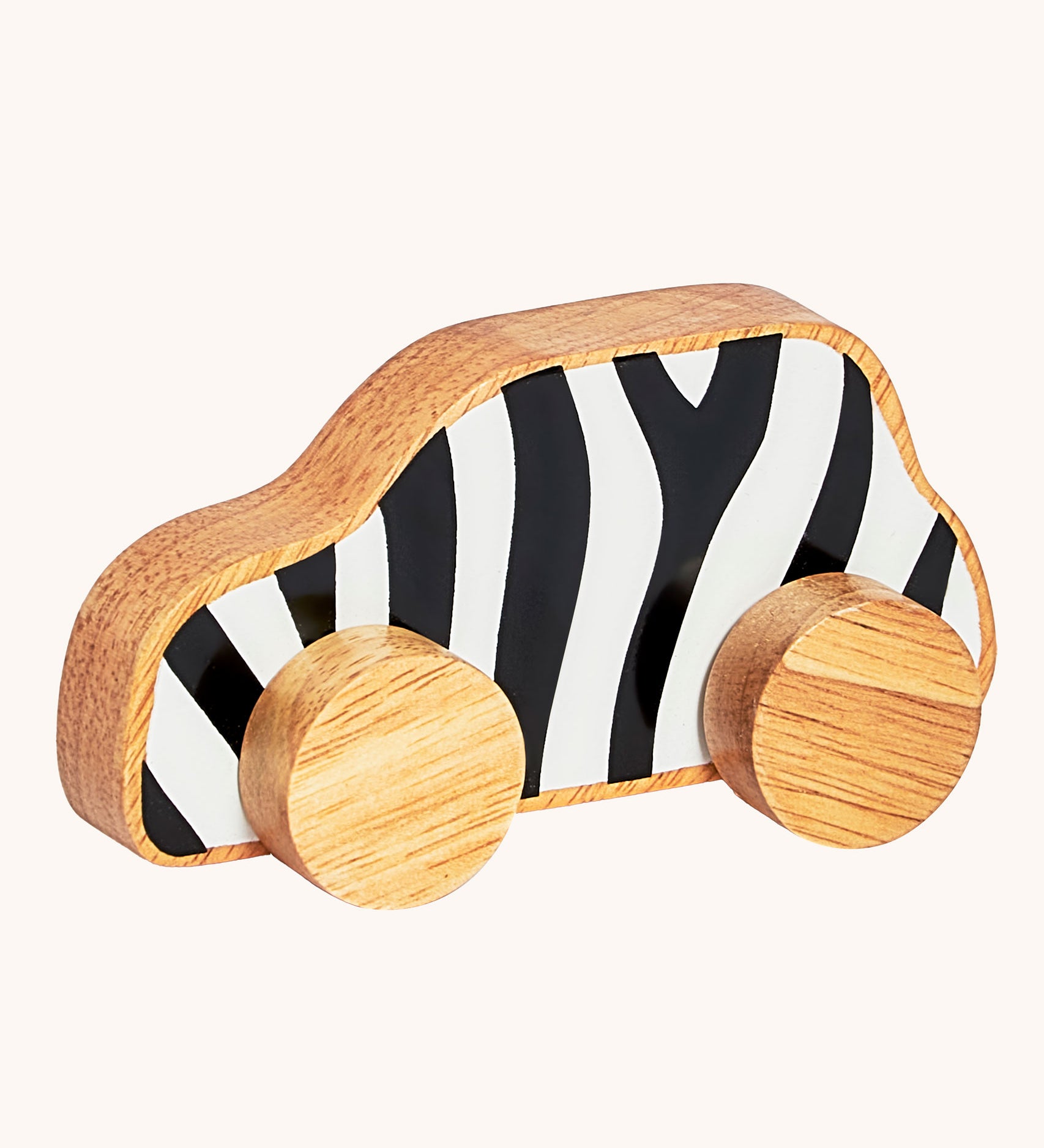 Lanka Kade Zebra Print Wooden toy Car Shaped Push Along Toy 