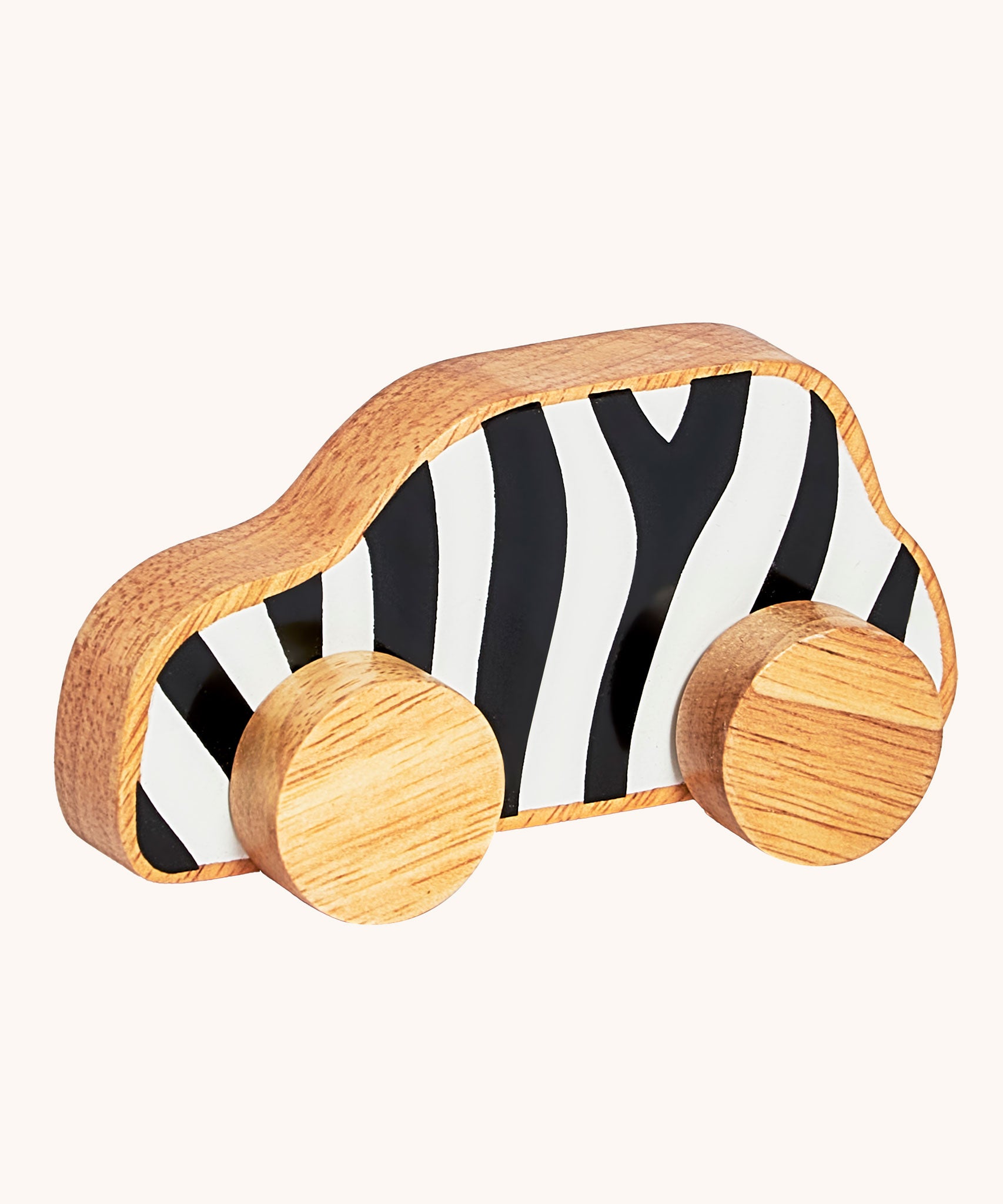 Lanka Kade Zebra Print Wooden toy Car Shaped Push Along Toy 