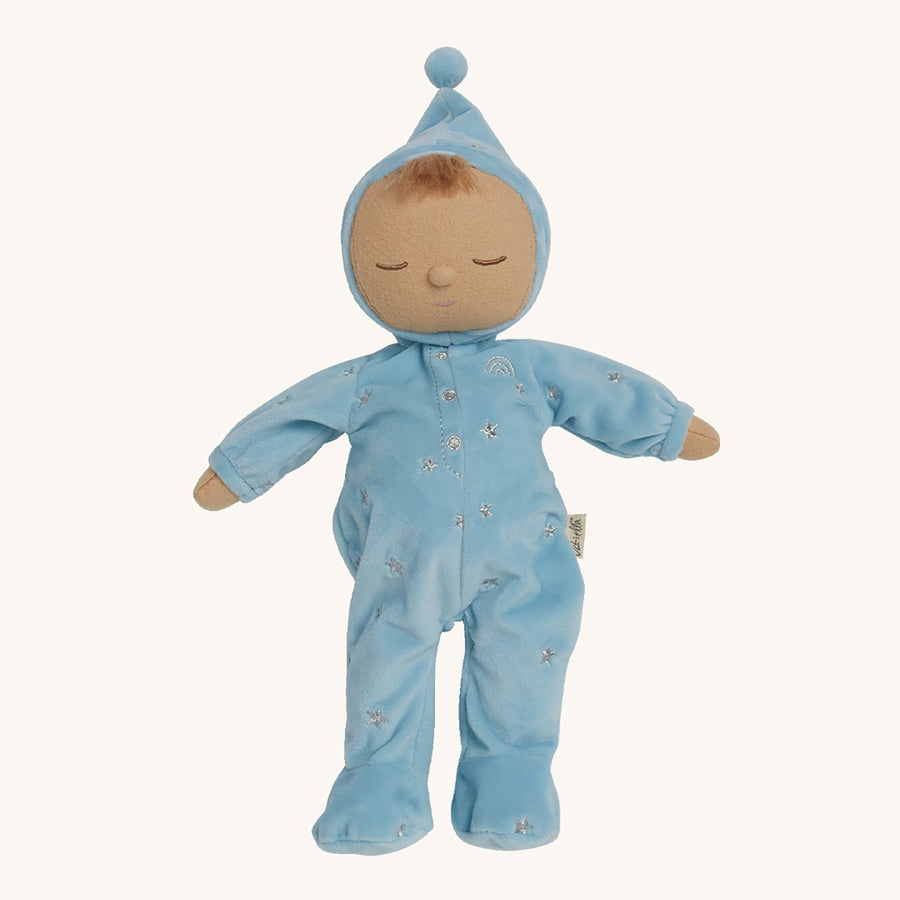 Olli Ella Lullaby Dozy Dinkum Doll - Leo is a baby doll with white skin