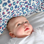 Etta Loves Extra Large Muslin Square - Blue Leopard