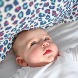 Etta Loves Extra Large Muslin Square - Blue Leopard