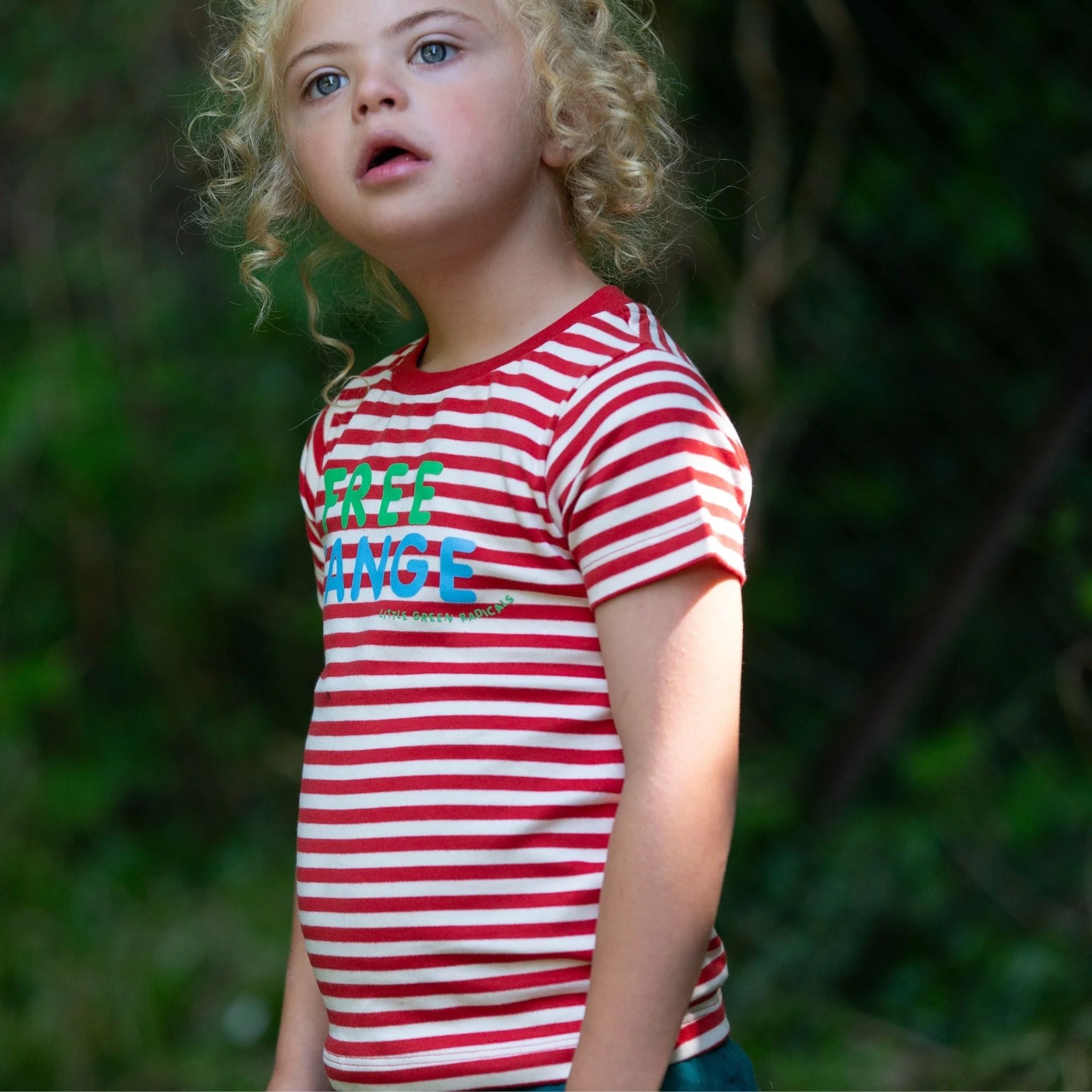  made from organic cotton with red and white stripes