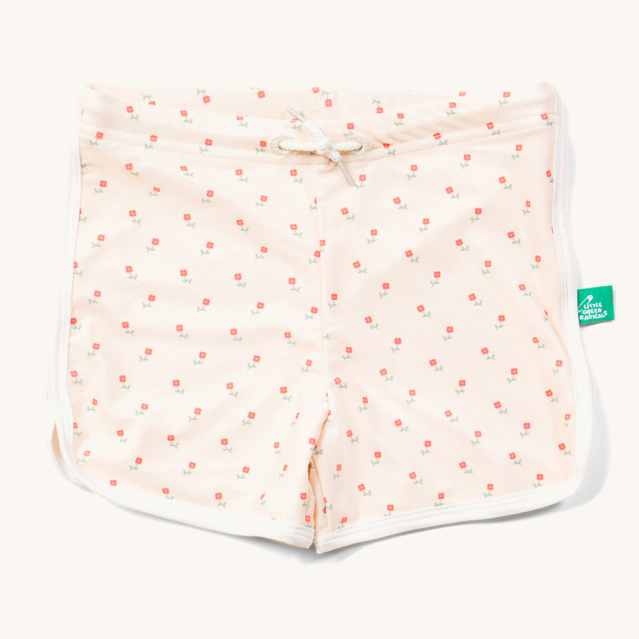 LGR Rose Flowers UPF 50+ Recycled Swim Shorts pictured on a plain background