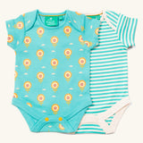 LGR Sunflowers Organic Baby Body Set - 2 Pack