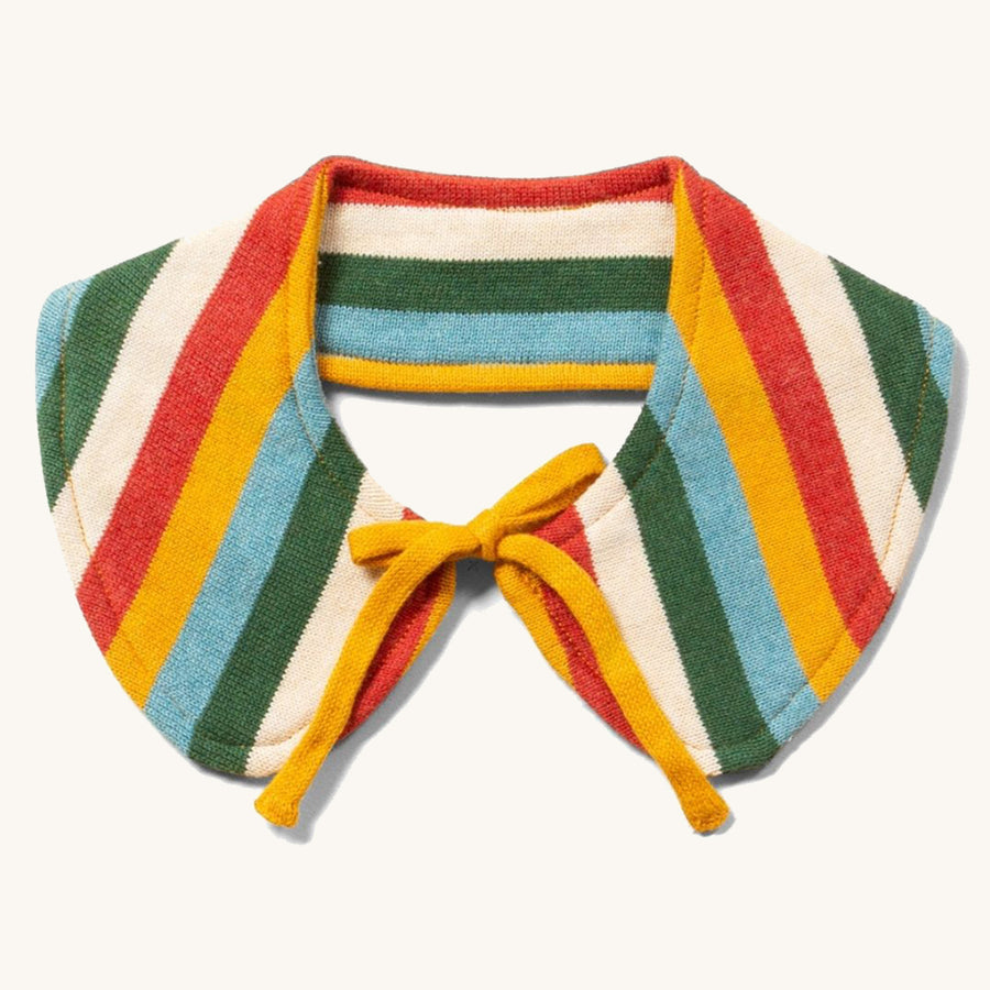 LGR Rainbow Striped Knitted Detachable Collar on a plain background.