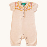 LGR Oatmeal Fairisle Rainbow Knitted Shortie Romper