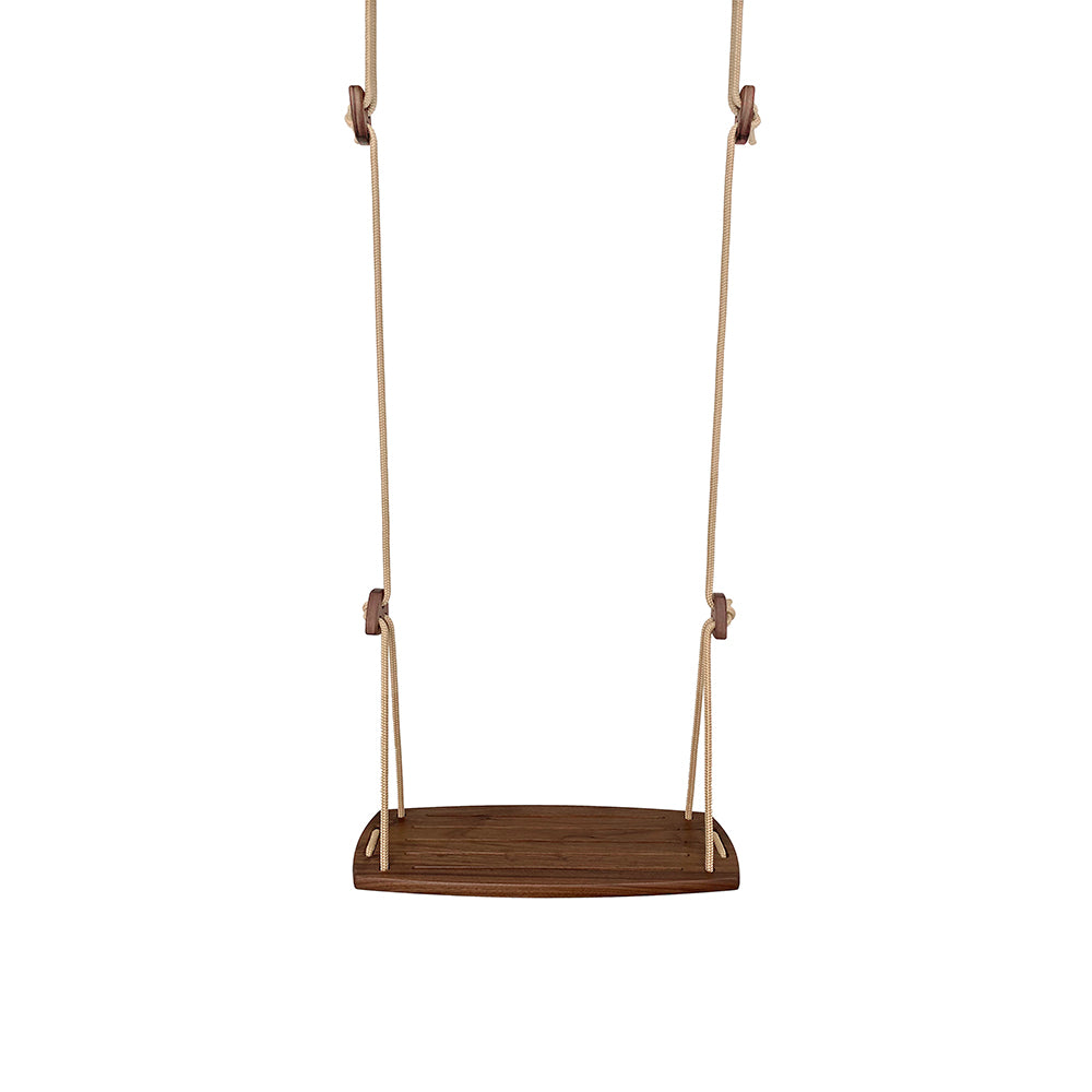 Lillagunga eco-friendly walnut grand wood swing on a white background