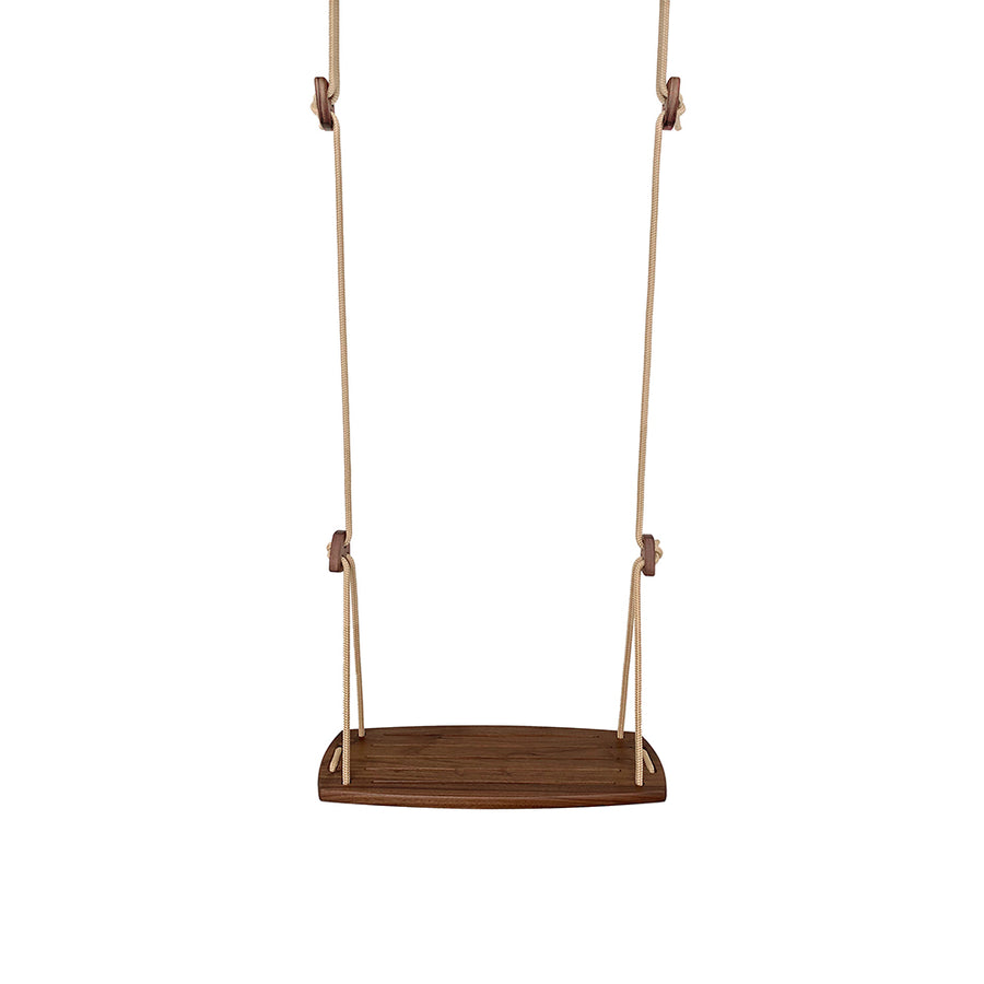 Lillagunga eco-friendly walnut grand wood swing on a white background