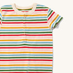 LGR Adaptive Easy Feeding Rainbow Striped Henley Tunic