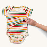 LGR Adaptive Easy Feeding Rainbow Striped Bodysuit