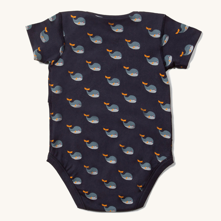 Back of the Little Green Radicals Adaptive Easy Feeding Whale Song Bodysuit