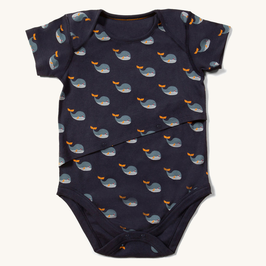 Little Green Radicals Adaptive Easy Feeding Whale Song Bodysuit