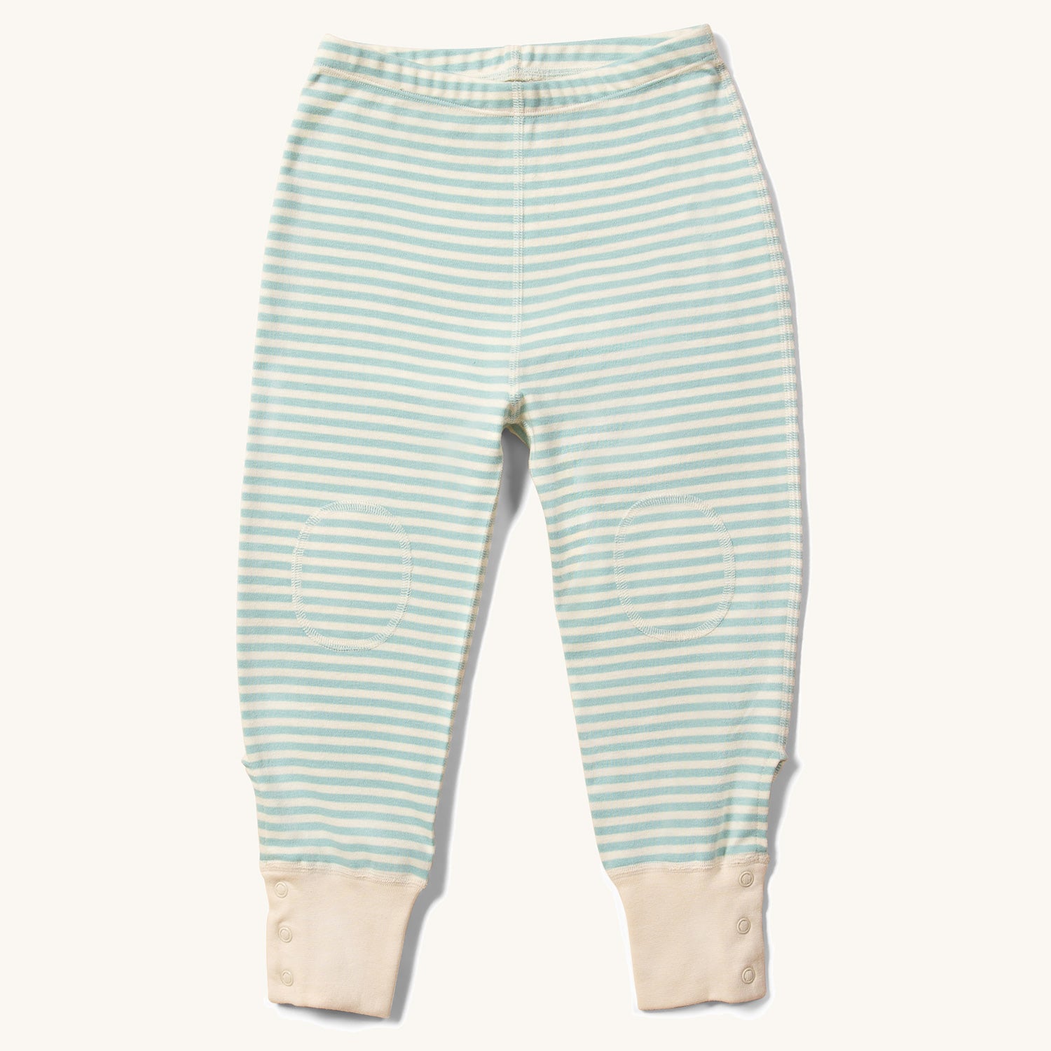 Little Green Radicals Adaptive Extra Long Blue Striped Joggers pictured on a plain background