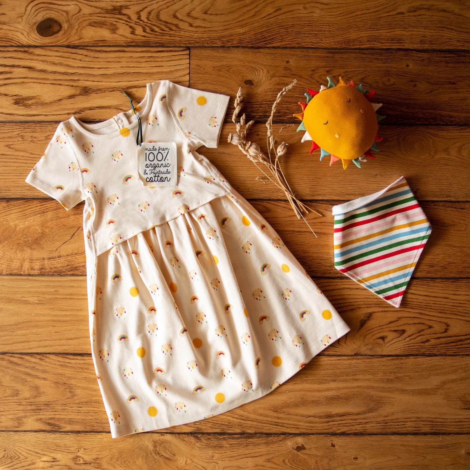 Flatlat featuring the Little Green Radicals Adaptive Sunshine & Rainbows Easy Peasy Dress