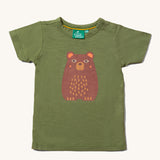 Little Green Radicals Kids Organic Cotton Green Bear Short Sleeve T-Shirt