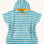 Little Green Radicals Blue Striped Children's Hooded Beach Towel Poncho