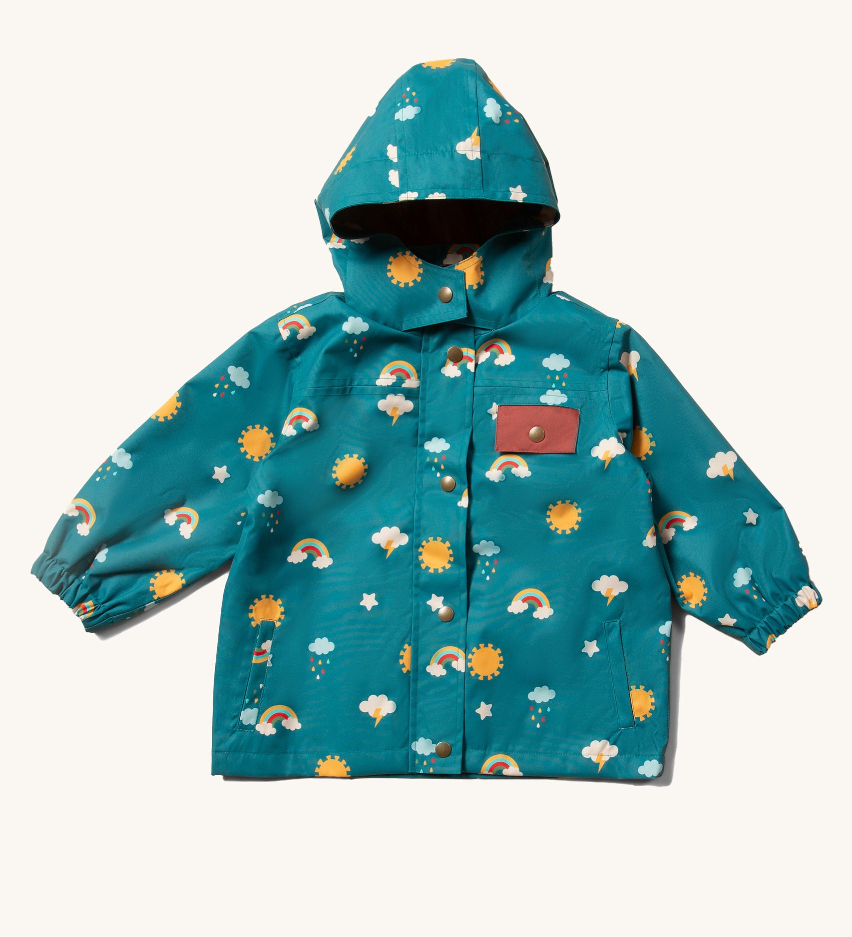 Little Green Radicals Child's Rainbow Days print Recycled Waterproof Raincoat