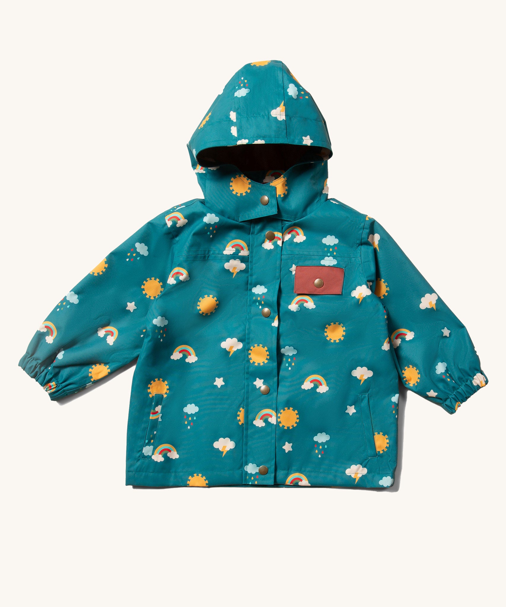 Little Green Radicals Child's Rainbow Days print Recycled Waterproof Raincoat