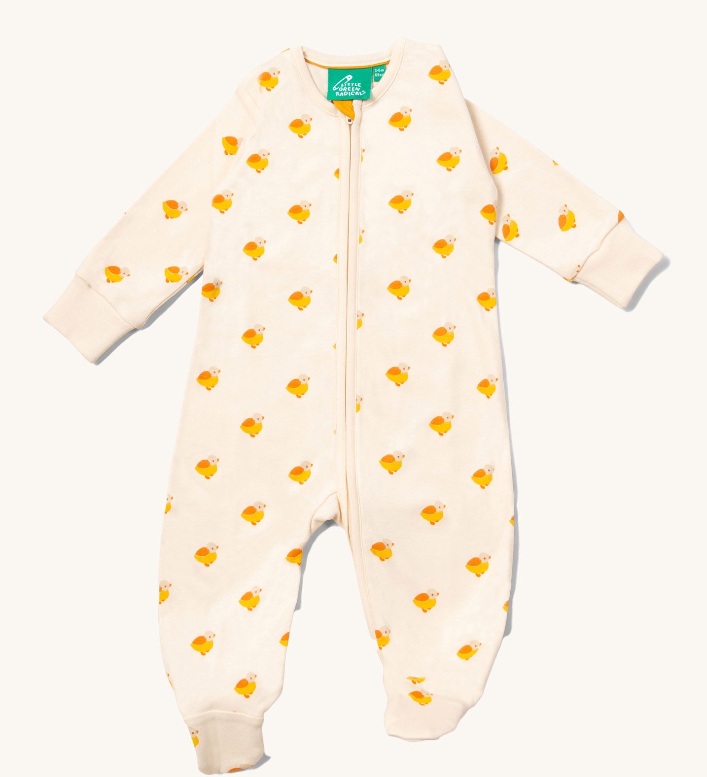 Little Green Radicals Little Ducks Organic Cotton Zip Babygrow 