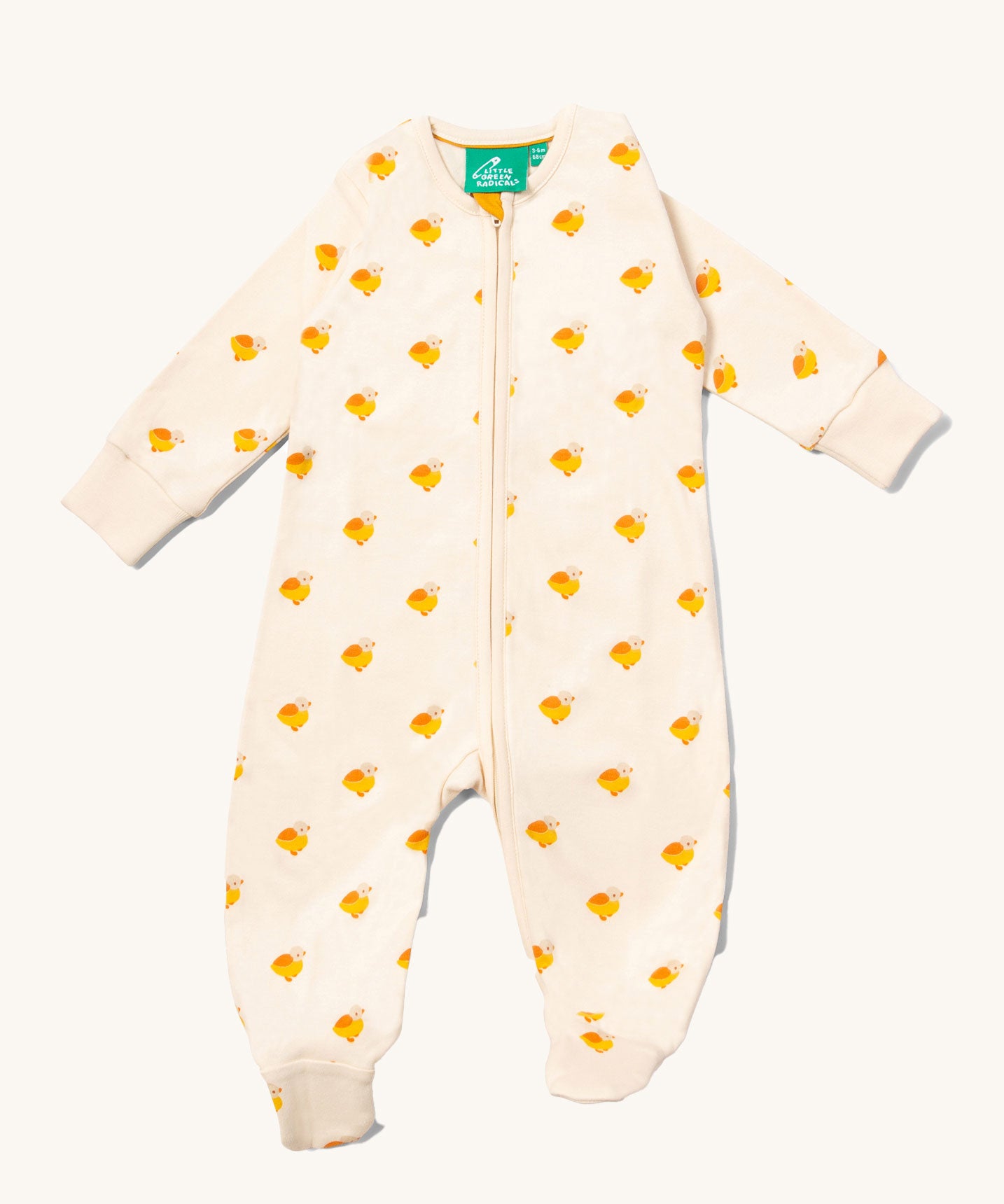 Little Green Radicals Little Ducks Organic Cotton Zip Babygrow 