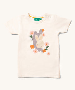 The Little Green Radicals Little Rabbit Short Sleeve T-Shirt on a plain background. 