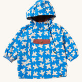 Little Green Radicals Diving And Splashing Blue Recycled Waterproof Kids Packable Anorak