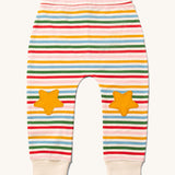 Little Green Radicals Stars Knee Patch Rainbow Striped Children's Organic Cotton Joggers