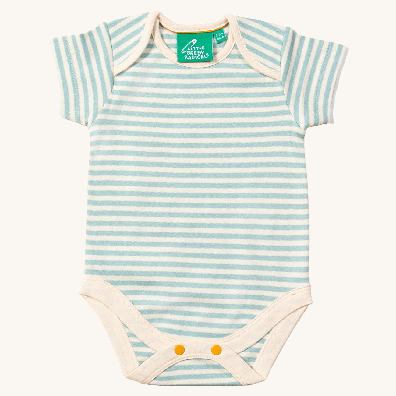  made with GOTS Organic Cotton these soft babygrows come in one light blue and light cream