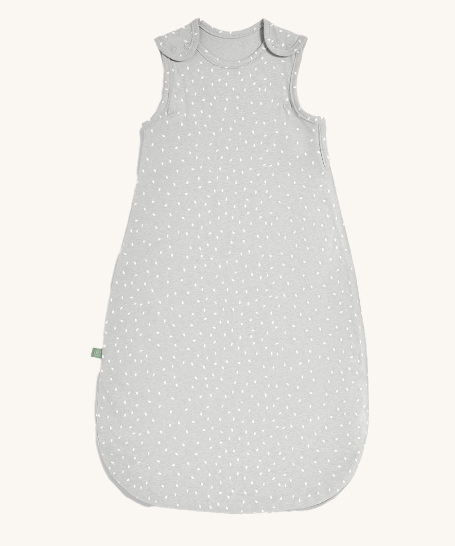 Little Green Sheep Organic Baby Sleeping Bag 1.0 Tog in a Dove Rice print pictured on a plain background