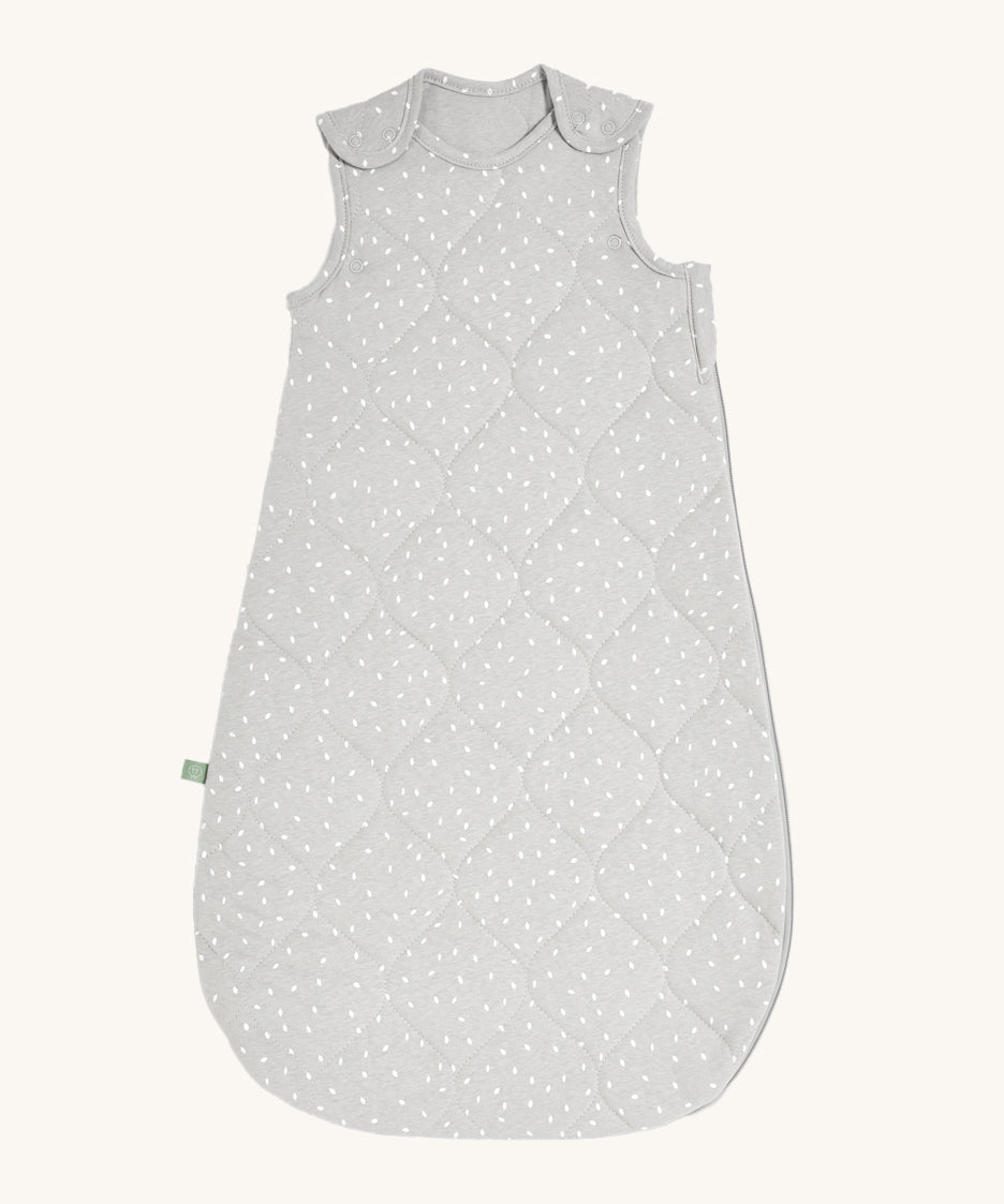 Little Green Sheep Organic Baby Sleeping Bag 2.5 Tog in a Dove Rice print pictured on a plain background